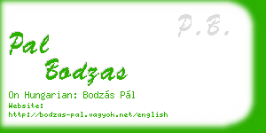 pal bodzas business card